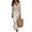Apricot, variant on Women 2Pcs Knit Sweater and Satins Slip Dress Set for Commute, Travel and Dates