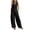 Black, variant on Womens Two Piece Summer Outfits Casual Lounge Sets Draped Cowl Neck Sleeveless Tops High Waist Wide Leg Cotton Linen Pants Beach, Travel Everyday Wear