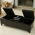 thumbnail image 2 of Riva Espresso Leather Storage Ottoman, 2 of 6