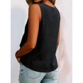 thumbnail image 5 of Women V Neck Ruffle Hem Tank Top Sleeveless Flowy Peplum Blouse Casual Black XXXL, 5 of 7