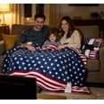 thumbnail image 3 of HHJZPR 4th of July American Flag Plush Throw Blanket, Red White Blue Stars & Stripes, Cozy Soft Blanket for Independence Day & Home Decor, 3 of 6