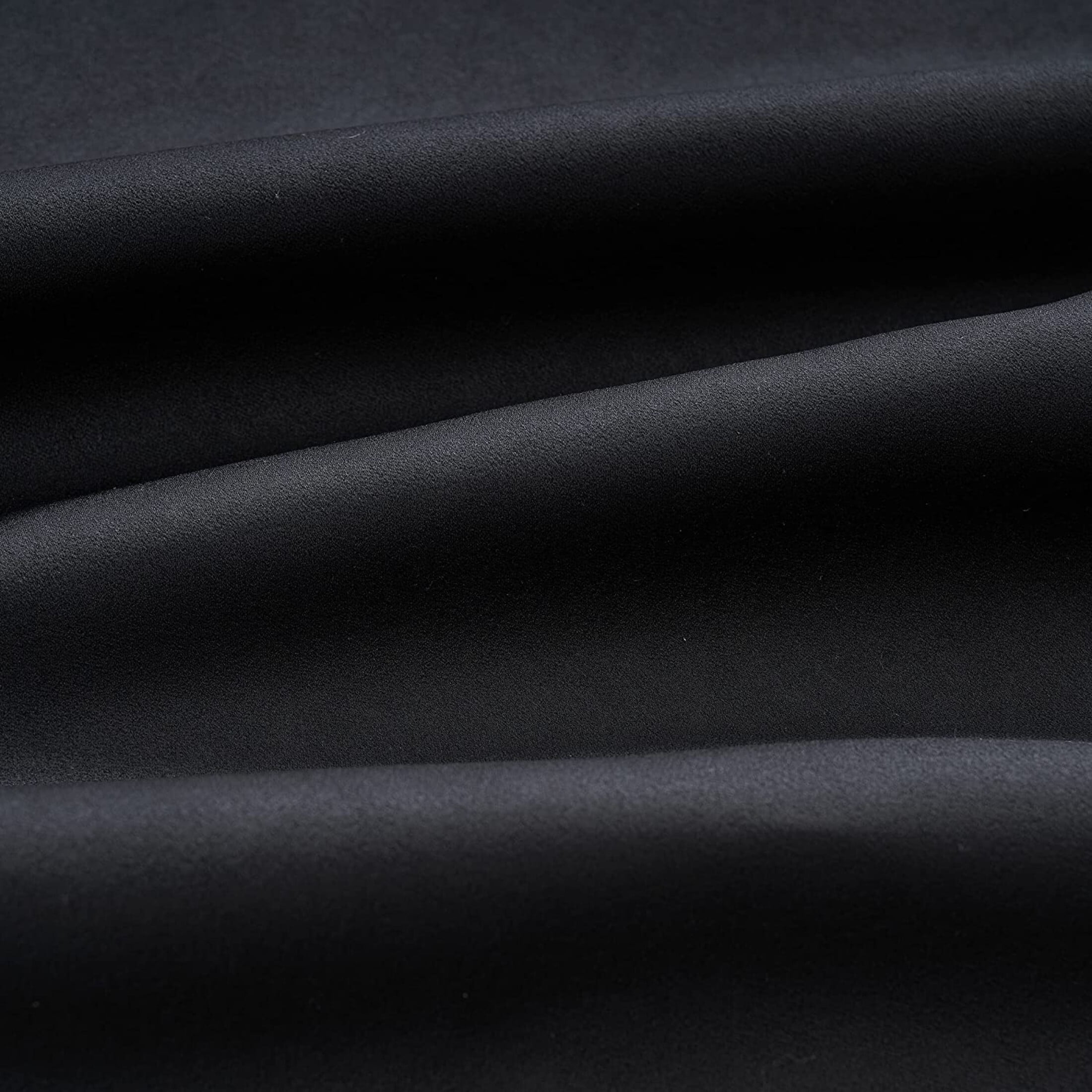 Flowpartex Modern Black Solid Print Grommet Blackout Curtains, 52” x 84” (2 Panels)