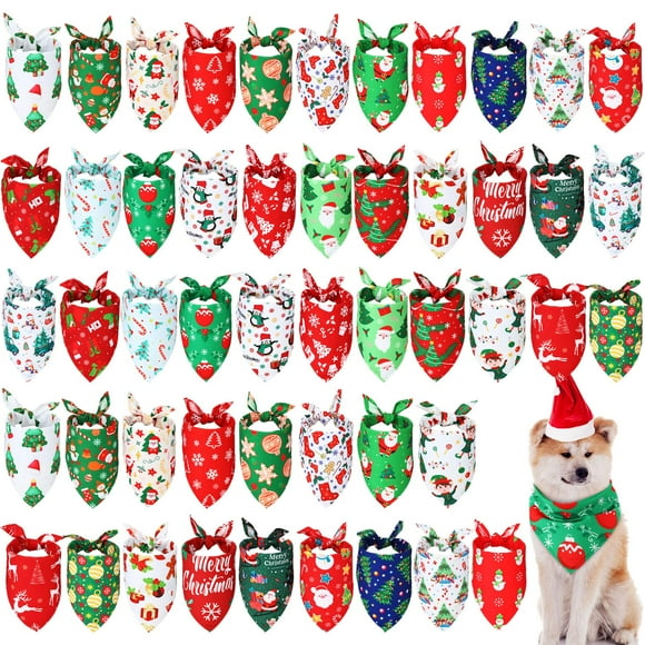 Bandanas navideñas para perros Abbylike, 50 unidades (80 x 55 cm)