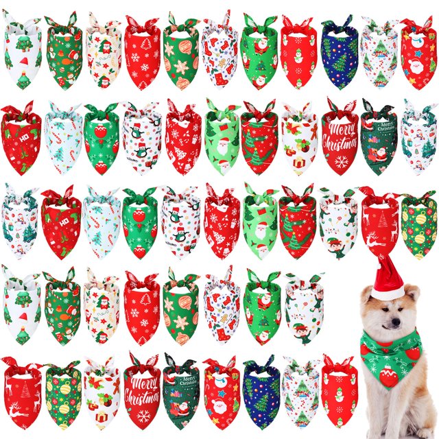 Bandanas navideñas para perros Abbylike, 50 unidades (80 x 55 cm)