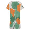 thumbnail image 5 of Nasturtiums on Linen Women Nightgown Sleepwear Short Sleeves For Vacations Travels Nightgowns Women's Pajamas, 5 of 7