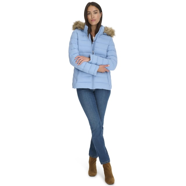 Chaqueta Tommy Hilfiger con ribetes de piel sintética Puffer Endless Sky