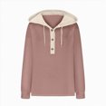 thumbnail image 4 of Godom Women's Hoodie Oversized Waffle Knit Tops Casual Shirts Long Sleeve V Neck Solid Color Casual Tunic Sweatshirt, 4 of 6