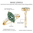 thumbnail image 6 of Rosec Jewels IGI Certified 2 Carat Lab Grown Green Diamond Marquise Engagement Ring (VS1 Quality) - Crossover Ring for Women, 10K Yellow Gold, US 10.50, 6 of 9
