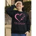 thumbnail image 3 of Breast Cancer Survivor Heart Butterflies Crewneck Sweatshirt, 2XL, Black, 3 of 6