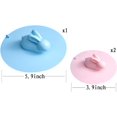 thumbnail image 2 of 3 Pcs Rabbit Shape Silicone Bathtub StopperRabbit Sink StopperBathtub Overflow Drain CoverShower Drain Flat Suction Cup CoverPink and Blue, 2 of 5