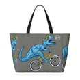 thumbnail image 2 of Balery Fun Riding Dinosaur Beach Travel Bag - Water-Resistant, Large Capacity Lightweight Tote with 7 Pockets for Women and Men - Perfect for Beach, Pool, Gym, and Travel, 2 of 7