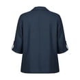 thumbnail image 3 of cocolona Womens 3/4 Sleeve Blazers Dressy Casual Open Front Business Solid Color Jacket With Roll Tab Cuffs And Pockets, 3 of 6