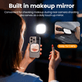 thumbnail image 4 of Cshidworld Luz Portátil para Selfies con Espejo, Magnética de 360°, Recargable por 1000mAh, 48 LED, 3 Modos, 10 Brillo, CRI 80, para Teléfono, Maquillaje, Transmisión en Vivo, Negro, 4 of 7