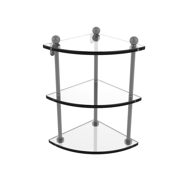 Three Tier Corner Glass Shelf