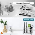 thumbnail image 5 of 304 Stainless Steel Bathroom Toothbrush Holder Toothpaste Holder Stand Bathroom Accessories Organizer (Black, Small), 5 of 8