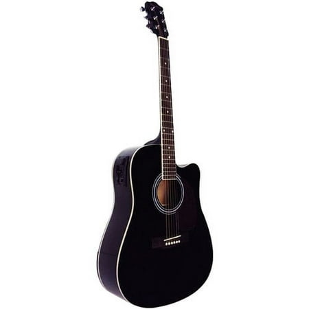 Spectrum 41" Cutaway Acoustic/Electric Guitar Pack, Maple with High-Gloss Black Finish