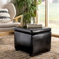 thumbnail image 4 of SAFAVIEH Jonathan Modern Glam Single Upholstered Flip Top Ottoman, Black, 4 of 13