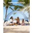 thumbnail image 4 of KFFKFF Beach Tent Sun Shelter for 3 Person, UPF 50+ Protection, Portable Sun Shade Canopy with Carrying Bag & Ground Stakes, Lightweight and Easy Setup Beach Umbrella, 4 of 9