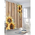 thumbnail image 3 of Pastoral Sunflower Shower Curtain, Plant Country Vintage Board Background Waterproof Shower Curtain Set with 12 Hooks Lightweight Washable Fabric Shower Curtains for Bathroom 48x72 Inches, 3 of 6