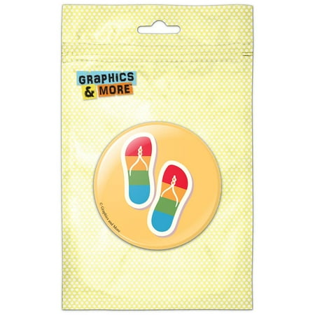 

Rainbow Flip Flops Beach Refrigerator Button Magnet