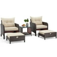 thumbnail image 4 of AVAWING 5 Piece Patio Furniture Set, Outdoor Rattan Conversation Sofa Set, Wicker Couch Set, Khaki, 4 of 7