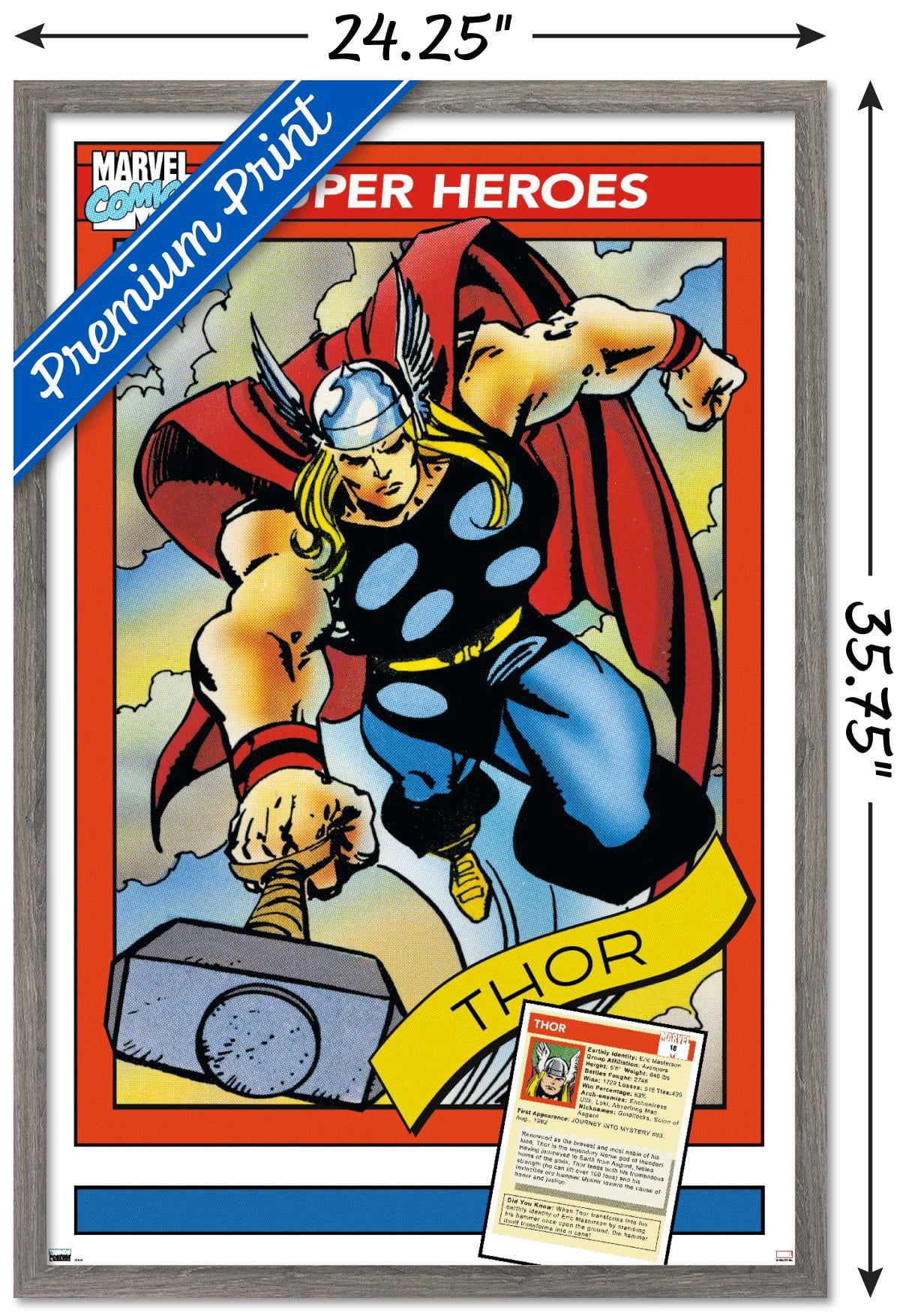 Marvel Trading Cards - Thor Wall Poster, 22.375" x 34" Framed