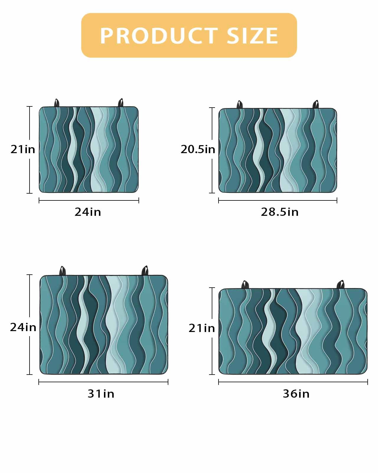 nqOlkjepod Large Induction Cooktop Protector Mat 36"x21", Turquoise Ombre Stove Top Covers for Electric Stove, Abstract Art Moire Ocean Waves Stove Burner Cover Mats, Glass Top Stove Cover