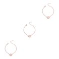 thumbnail image 2 of maskred Femmes Rétro Bracelet Chaîne Alphabet Bracelet Lettres Rondes Pendentif Bijoux Or Rose Lettre R 3Set, 2 of 6