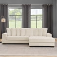 thumbnail image 6 of CKEASEAN 111''W 3-Seater Corduroy Modular Sectional Sofa with Ottoman, Modern L-Shaped Convertible Cloud Couch with 8 Pillows, Tufted Upholstered Sleeper Sofa for Living Room, Apartment, 6 of 10