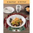 thumbnail image 3 of 13 Inch Round Placemats Set of 6, Christmas Tree Non Slip Heat Insulation PP Table Mats, Winter Xmas Ball Snowy Red Black Plaid Washable Place Mats for Kitchen Dining Party Table Decor, 3 of 7