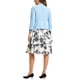 thumbnail image 3 of Conjunto de vestido y chaqueta INSPIRE CHIC para mujer de 2 piezas, vestido sin mangas de gasa con flores y chaqueta de panel contrastante, color azul cielo y blanco, talla L, 3 of 6
