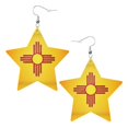 thumbnail image 6 of Leather Star Hook Earrings Flag Of New Mexico Print Earring Dangle Drop Earring For Women, 6 of 6