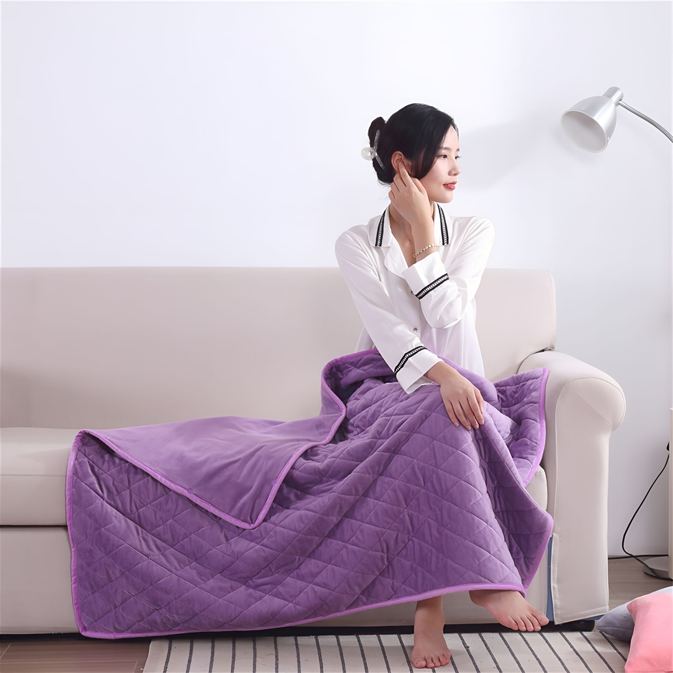 HIBIBUD Electric Blanket Queen Size,USB Heated Blanket Machine Washable,Super Cozy Soft Electric Heated Shawl,Heating Levels Auto Shutoff (Color: Brown,Size: 75 * 120cm)