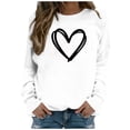 thumbnail image 2 of Jsaierl Chandails en Molleton Décontractés à Col Rond pour Femmes Imprimé Cœur Manches Longues Pull-Over Automne Chaud Confortable Hauts Tendance Mignons Polyvalents Chemises Quotidiennes Blouses de Sortie, 2 of 6