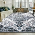 thumbnail image 2 of Ultrug Boho Vintage Rugs Floral Printed Area Rug Soft Carpet for Living Room Bedroom Home Decor,6'x9',Black, 2 of 7