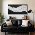 thumbnail image 6 of Hand-Painted 3D Textured Abstract Wall Art, Black & White Central Wave Impasto Painting, 40x20 inch Raised Canvas Wall Decor for Living Room, Bedroom, Hallway, 6 of 10