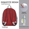 thumbnail image 5 of Lightweight School Bag with Buffalo Plaid Print, Cute Small Backpack, Compact for Travel and Daily Use, 5 of 6