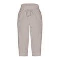 thumbnail image 5 of felwors Summer Pants for Women 2026,Cotton Linen Cropped Pants,Straight Leg Capris Business Ankle Length Chino Trousers (Light Gray, M), 5 of 6