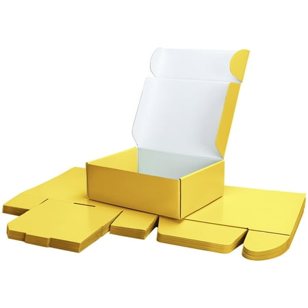 PHAREGE 20 Pack Yellow 12x9x4 Shipping Boxes, Corrugated Cardboard Boxes for Small Business for Packaging
