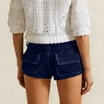 thumbnail image 6 of QATAINLAV Womens Y2k Vintage Ripped Denim Mini Shorts Low Rise Distressed Jean Shorts Summer Hot Jorts with Multi Pockets Dark Blue XL, 6 of 8