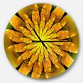 thumbnail image 1 of DesignArt Bright Yellow Fractal Flower on Green Large Wall Clock, 1 of 2