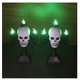 thumbnail image 1 of Candelabro de Halloween de 3 velas, soporte para candelabro de Halloween con soporte de luz, candelabro de calavera de esqueleto LED, candelabros de esqueleto de Halloween para fiesta de Halloween (, 1 of 5