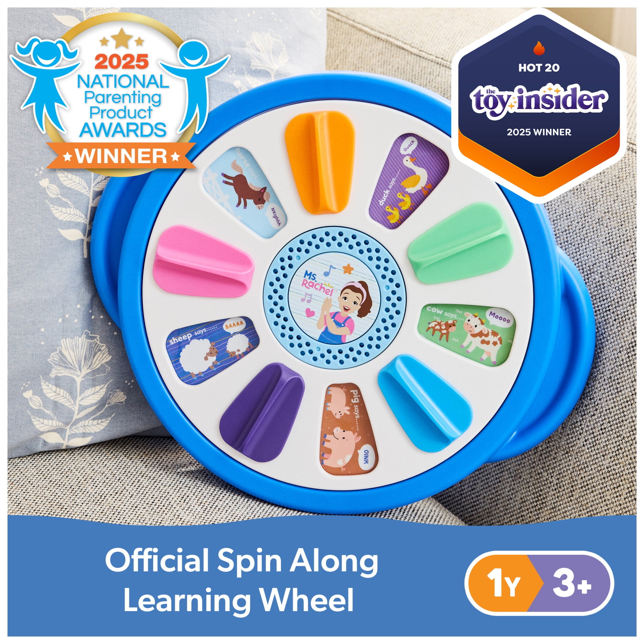 Ms. Rachel Spin Along Learning Wheel with 3 Learning Play Modes For Kids Ages 1+