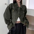 thumbnail image 1 of Roncen Women's Jean Jacket Distressed Washed Button Up Boyfriend Denim Jacket Coat With Pockets, 1 of 9