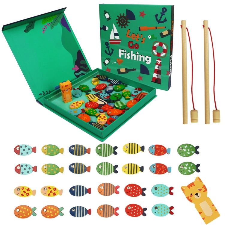 Toplive Fishing Game Toy for Kids, Letters Magnetic Fishing Game for  Educational Toys
