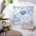 thumbnail image 3 of Navy Blue Coral 20x20 Pillow Covers Set of 2, Summer Beach Coastal Ocean Nautical Throw Pillow Covers Decorative Couch Cushion Case, Microfiber Square Pillowcases for Bedroom Car Living Room, 3 of 7