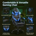 thumbnail image 4 of COCOKUN Gaming Chair, Backrest and Seat Height Adjustable Swivel Recliner Racing Office Computer Ergonomic Video Game Chair with Footrest and Lumbar Support, Black/Blue, 4 of 7