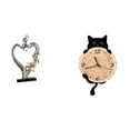 thumbnail image 1 of Reloj de pared con figura de pareja besándose, escultura de gato, regalo romántico de resina, reloj decorativo moderno, adecuado para sala de estar, d, 1 of 8