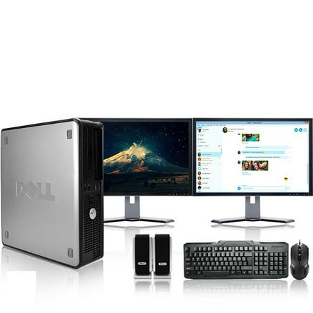 Dell Optiplex Desktop Computer 2.3 GHz Core 2 Duo Tower PC, 4GB RAM, 500 GB HDD, Windows 7, ATI , Dual 17