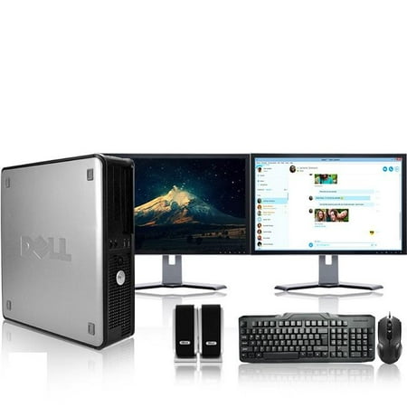Dell Optiplex 320 Mini Tower Dell Optiplex Desktop Computer 2.3 GHz Core 2 Duo Tower PC, 4GB RAM, 160 GB HDD, Windows 7, ATI , Dual 17